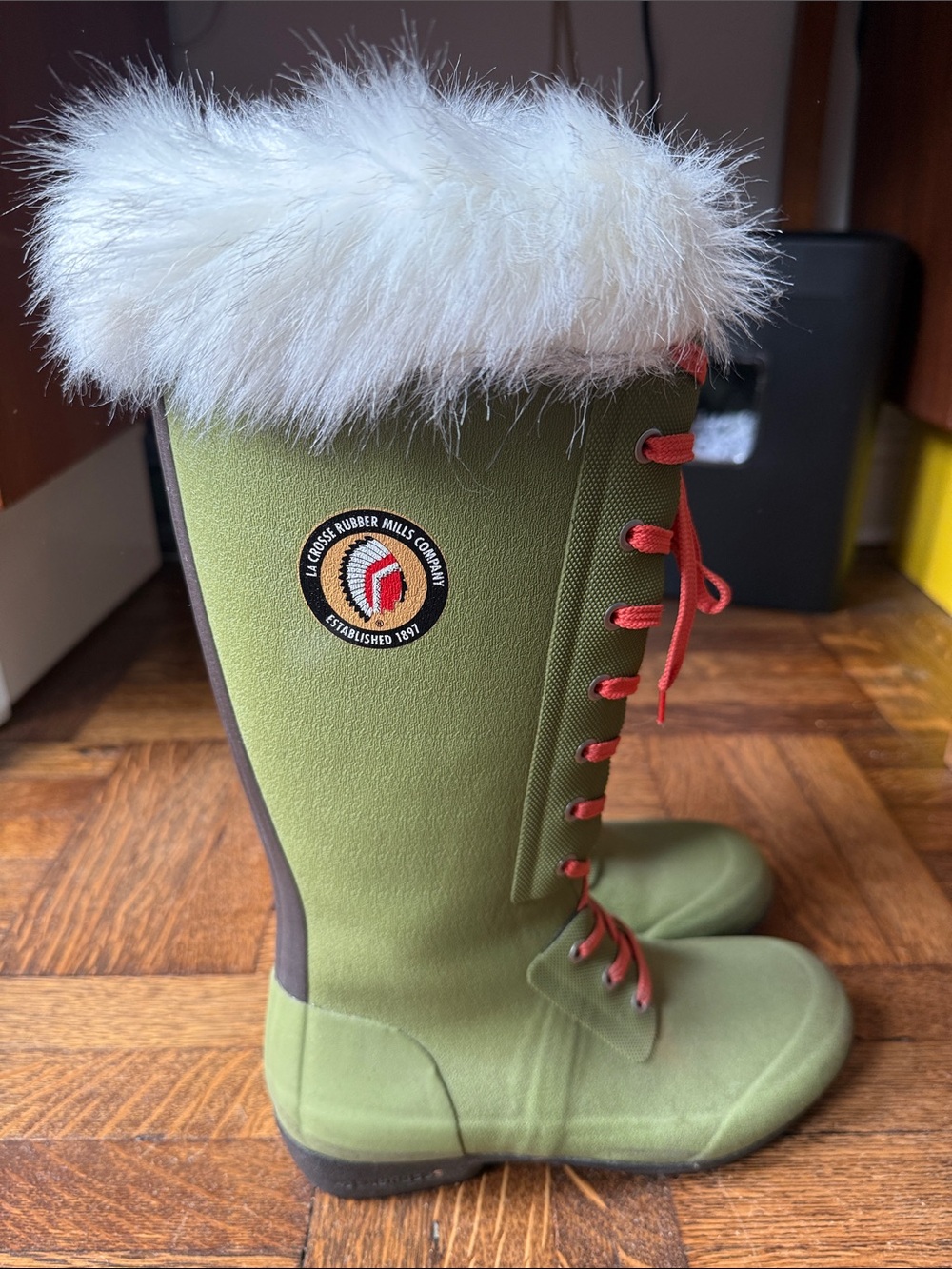 Lacrosse Rubber Mills Co lace up rain boots